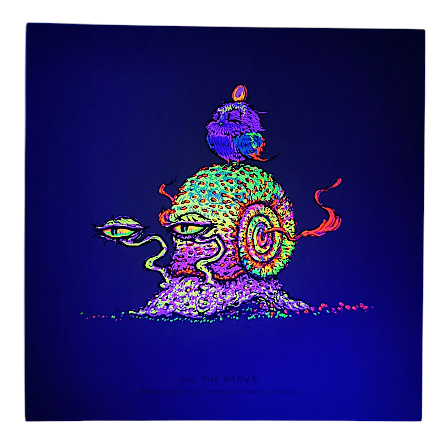 Marq Spusta "On The Move" (Dark Teal) Mini Print