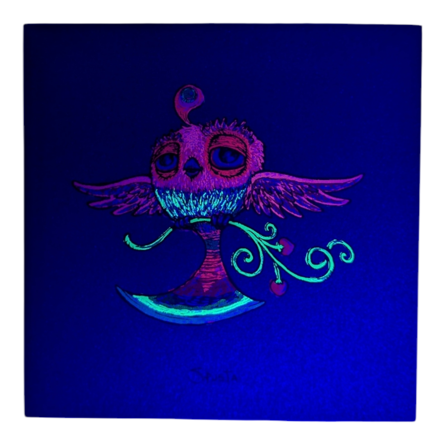 Marq Spusta Peace Branch Bird (Olive Shimmer) Micro Print