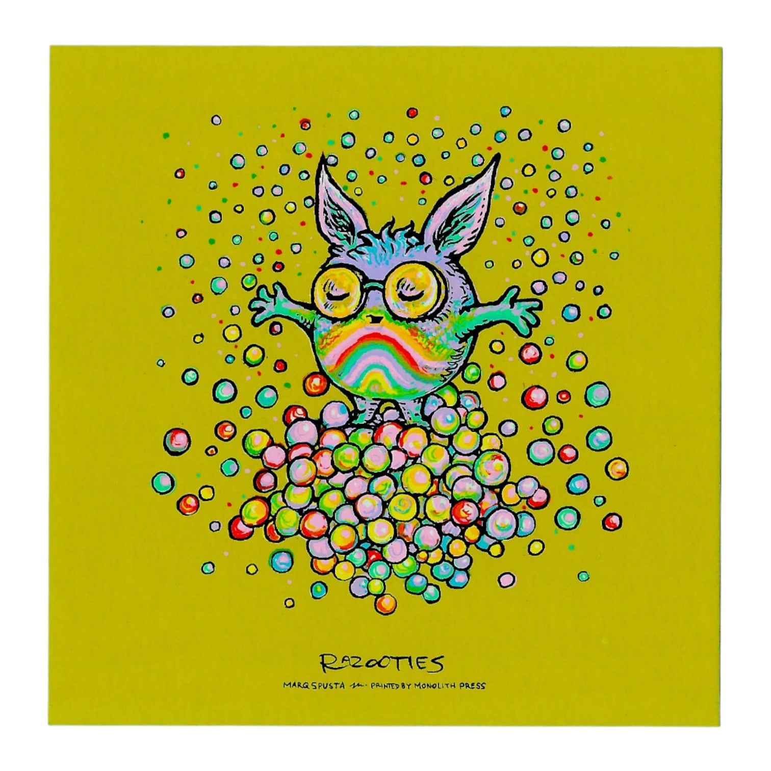 Marq Spusta "Razooties" (Chartreuse) Mini Print
