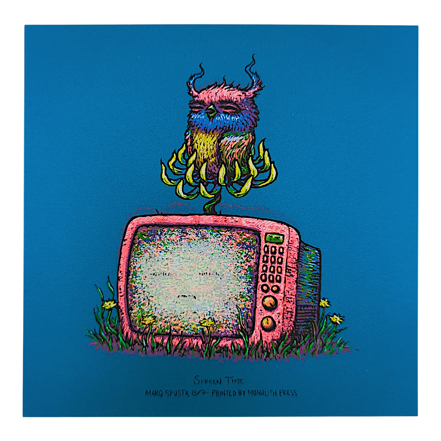 Marq Spusta "Screen Time" (Sticky Teal) Mini Print