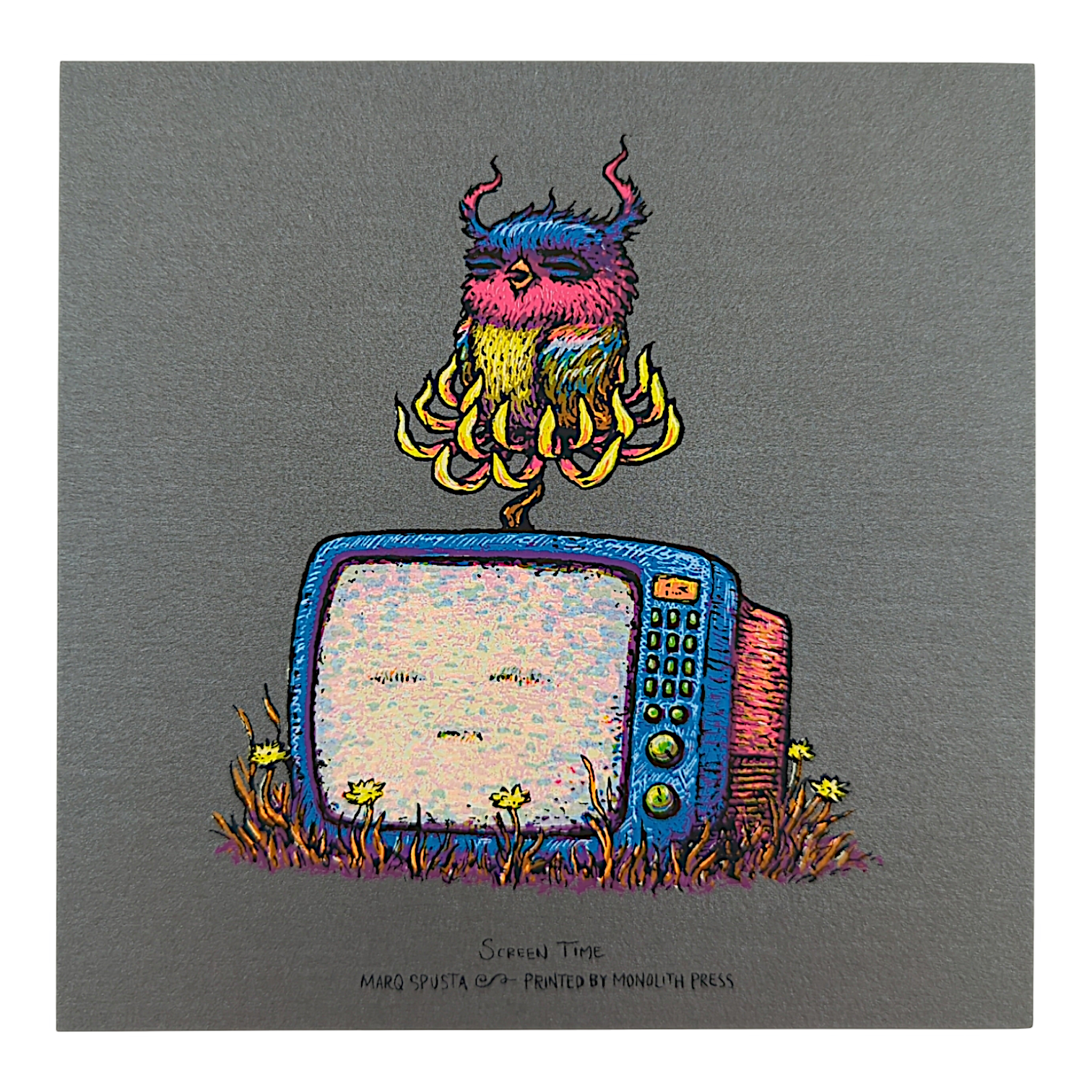 Marq Spusta "Screen Time" (Wet Cement) Mini Print