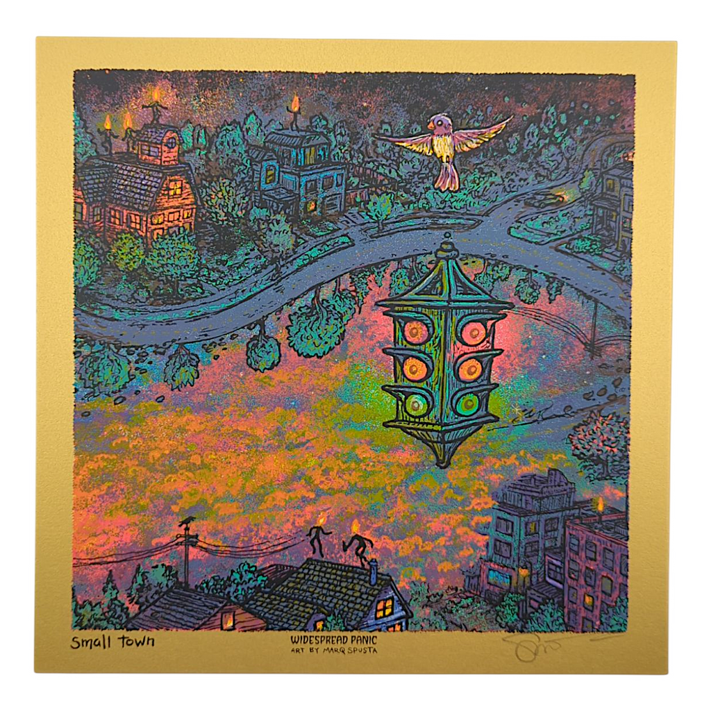 Marq Spusta "Small Town" (Gold) Mini Print