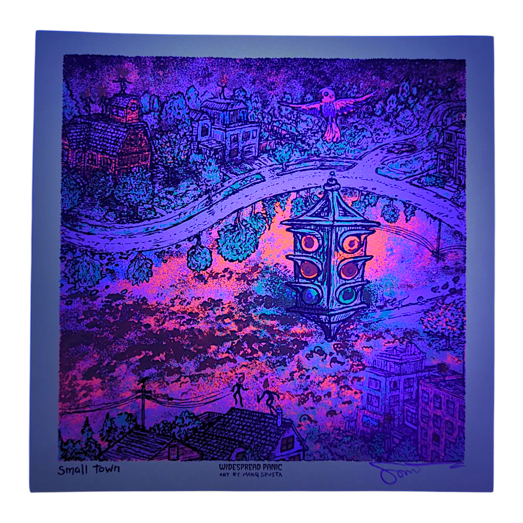 Marq Spusta "Small Town" (Green) Mini Print