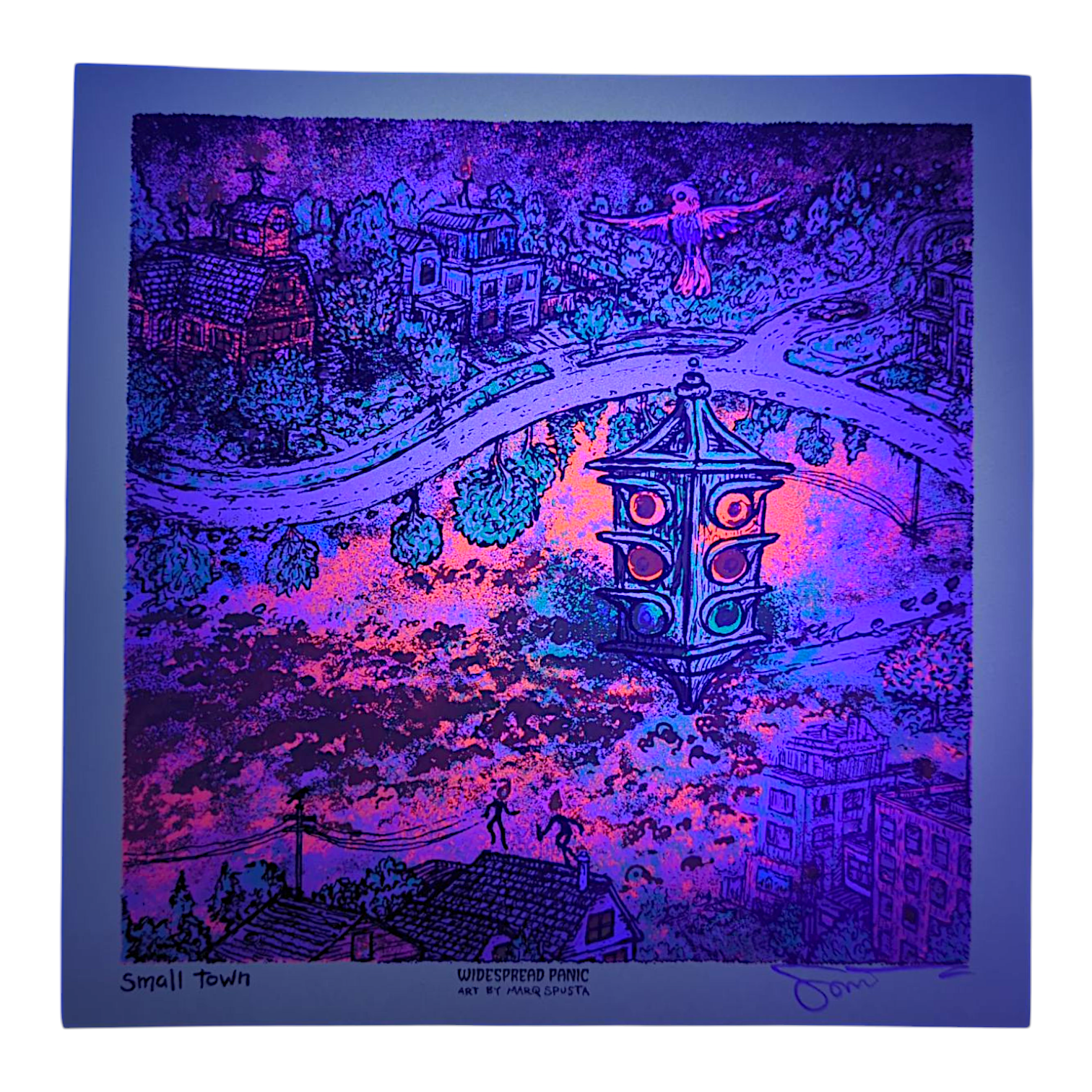 Marq Spusta "Small Town" (Green) Mini Print