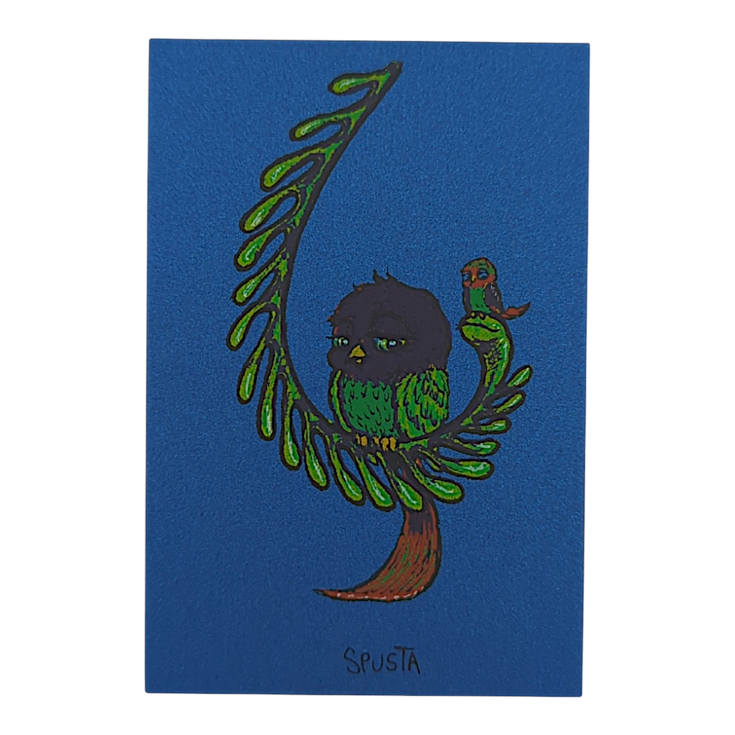 Marq Spusta Some Odd Birds (Dark Blue Shimmer) Micro Print
