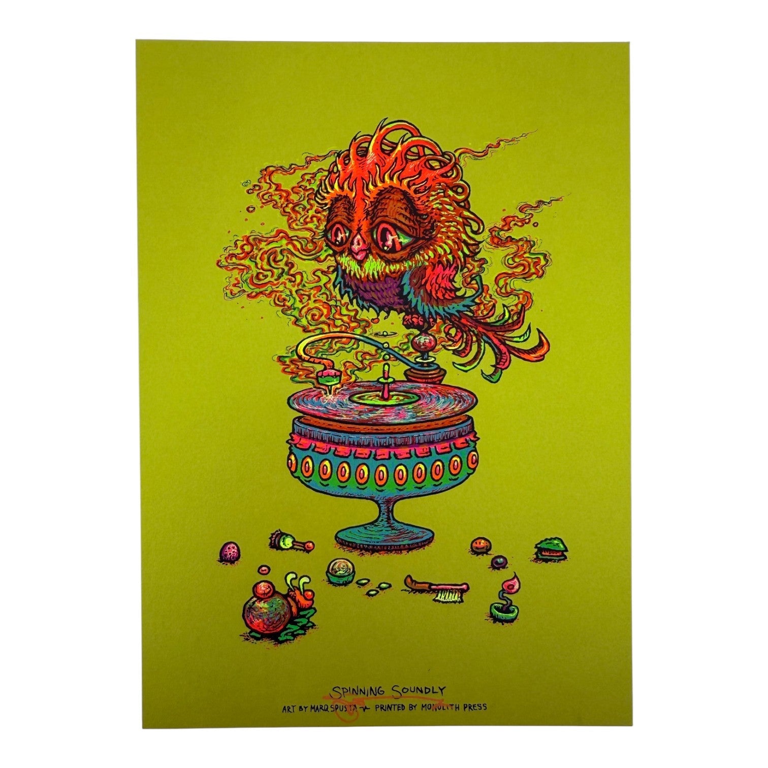 Marq Spusta "Spinning Soundly" (Absinthe) Mini Print