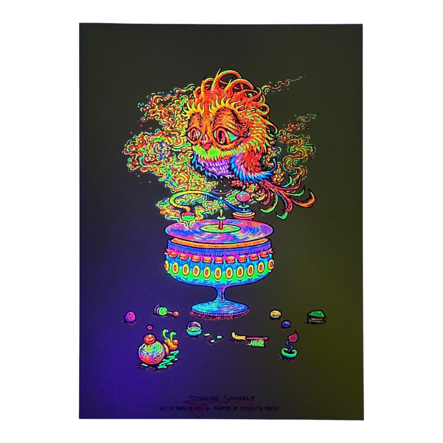 Marq Spusta "Spinning Soundly" (Absinthe) Mini Print
