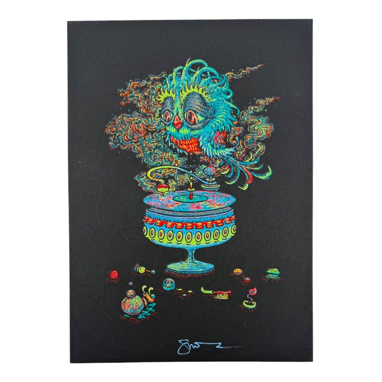 Marq Spusta "Spinning Soundly" (Black) Mini Print