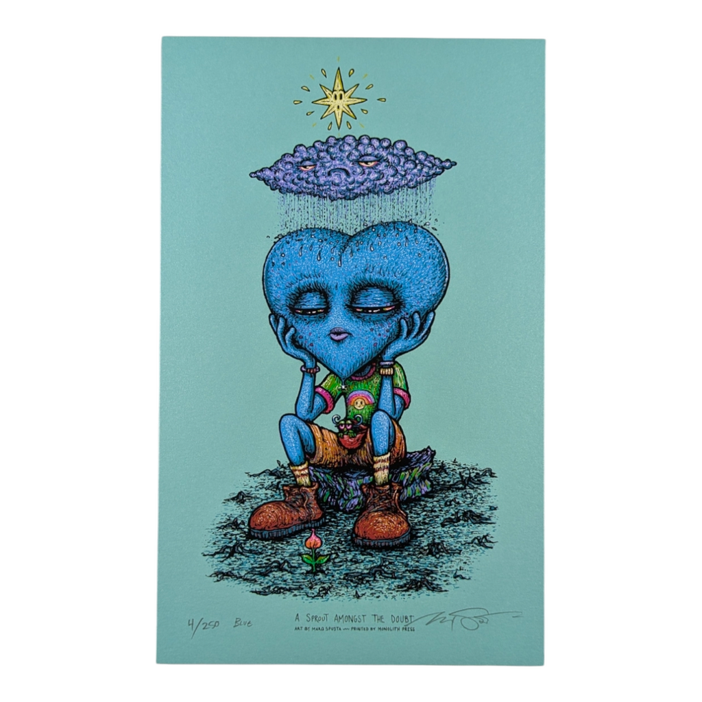 Marq Spusta "A Sprout Amongst the Doubt" (Blue) Print