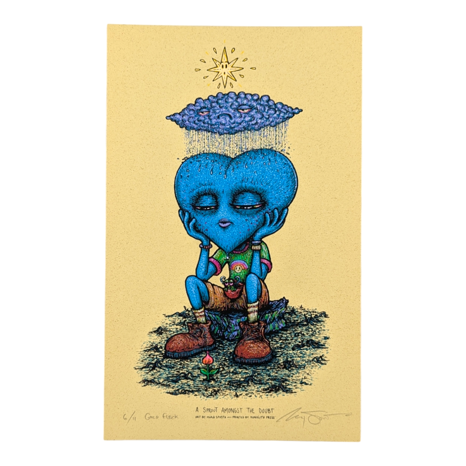 Marq Spusta "A Sprout Amongst the Doubt" (Gold Fleck) Print
