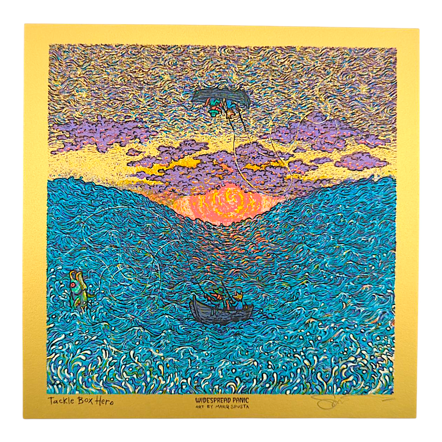 Marq Spusta "Tackle Box Hero" (Gold) Mini Print