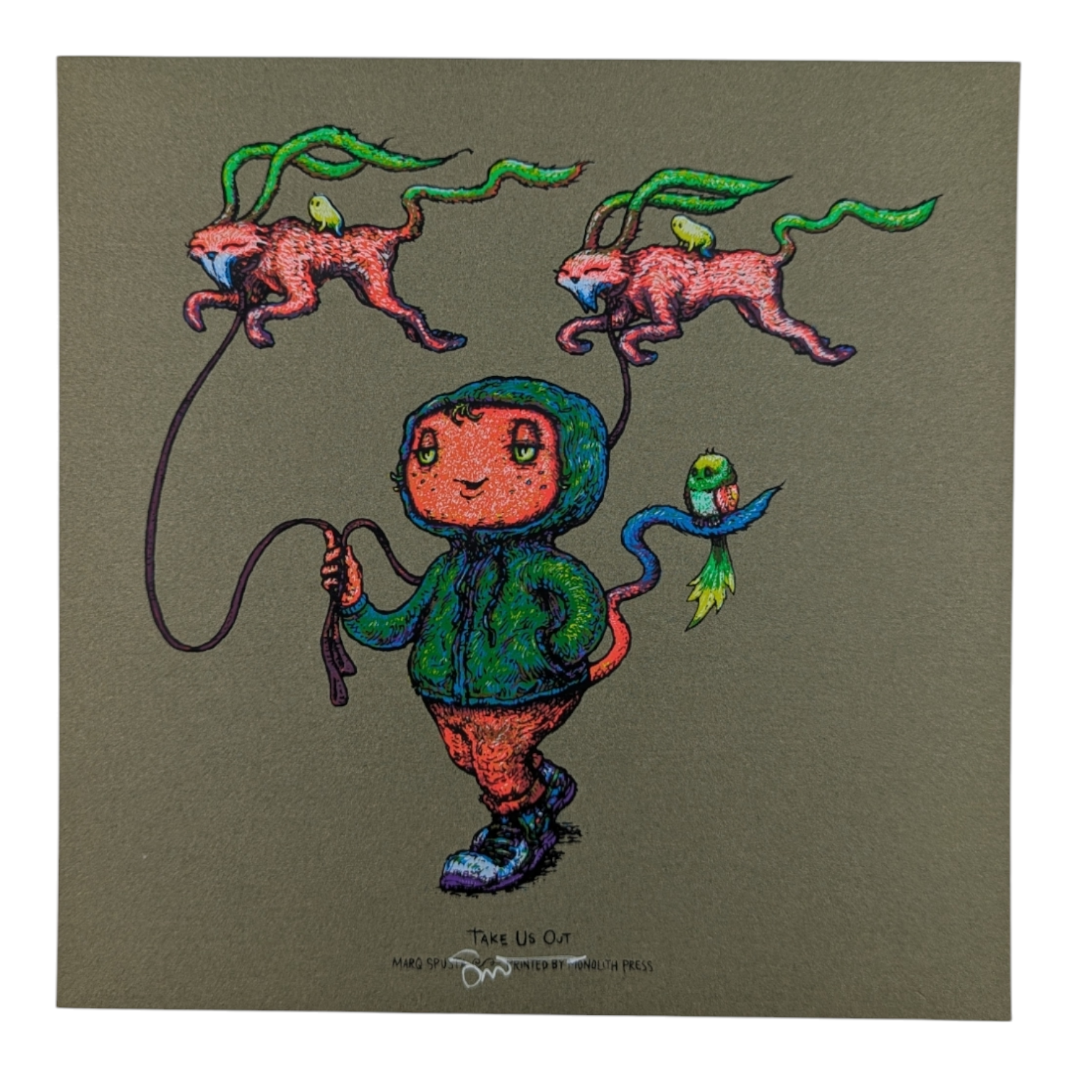 Marq Spusta "Take Us Out (Olive Shimmer)" Mini Print