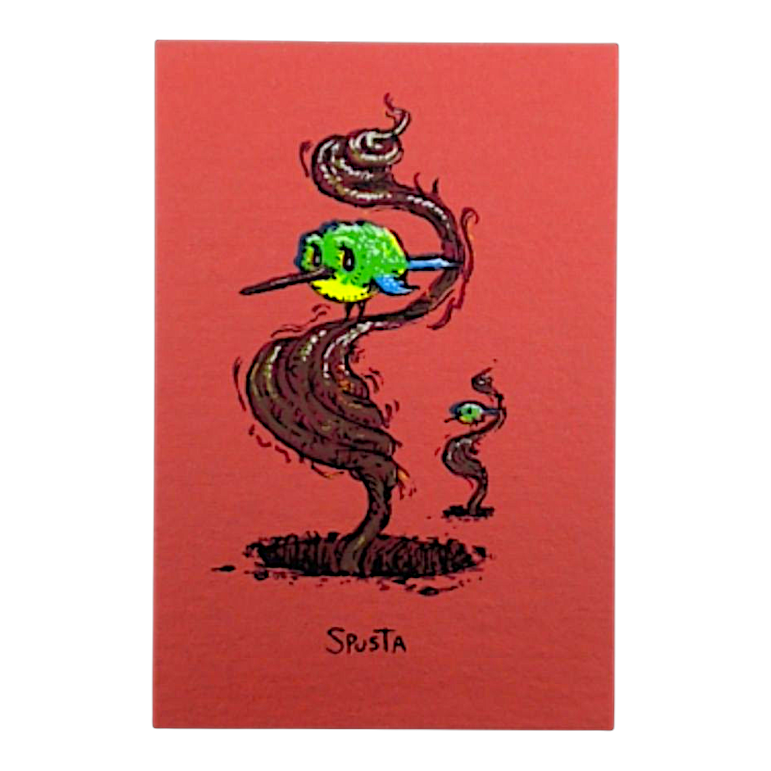 Marq Spusta Two Birds (Red Shimmer) Micro Print