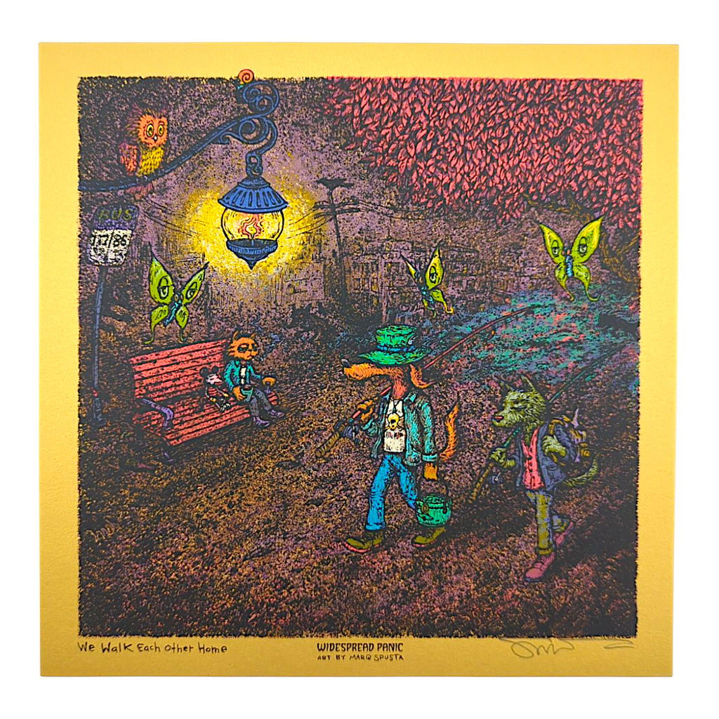 Marq Spusta "We Walk Each Other Home" (Gold) Mini Print