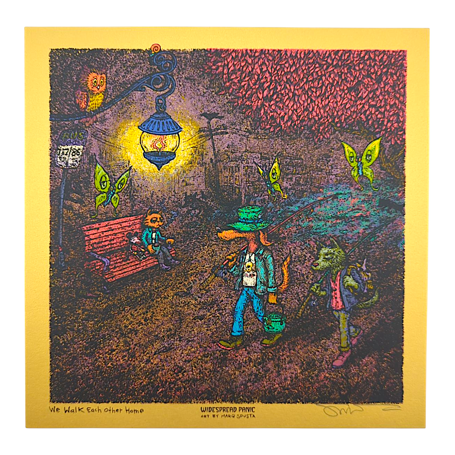 Marq Spusta "We Walk Each Other Home" (Gold) Mini Print