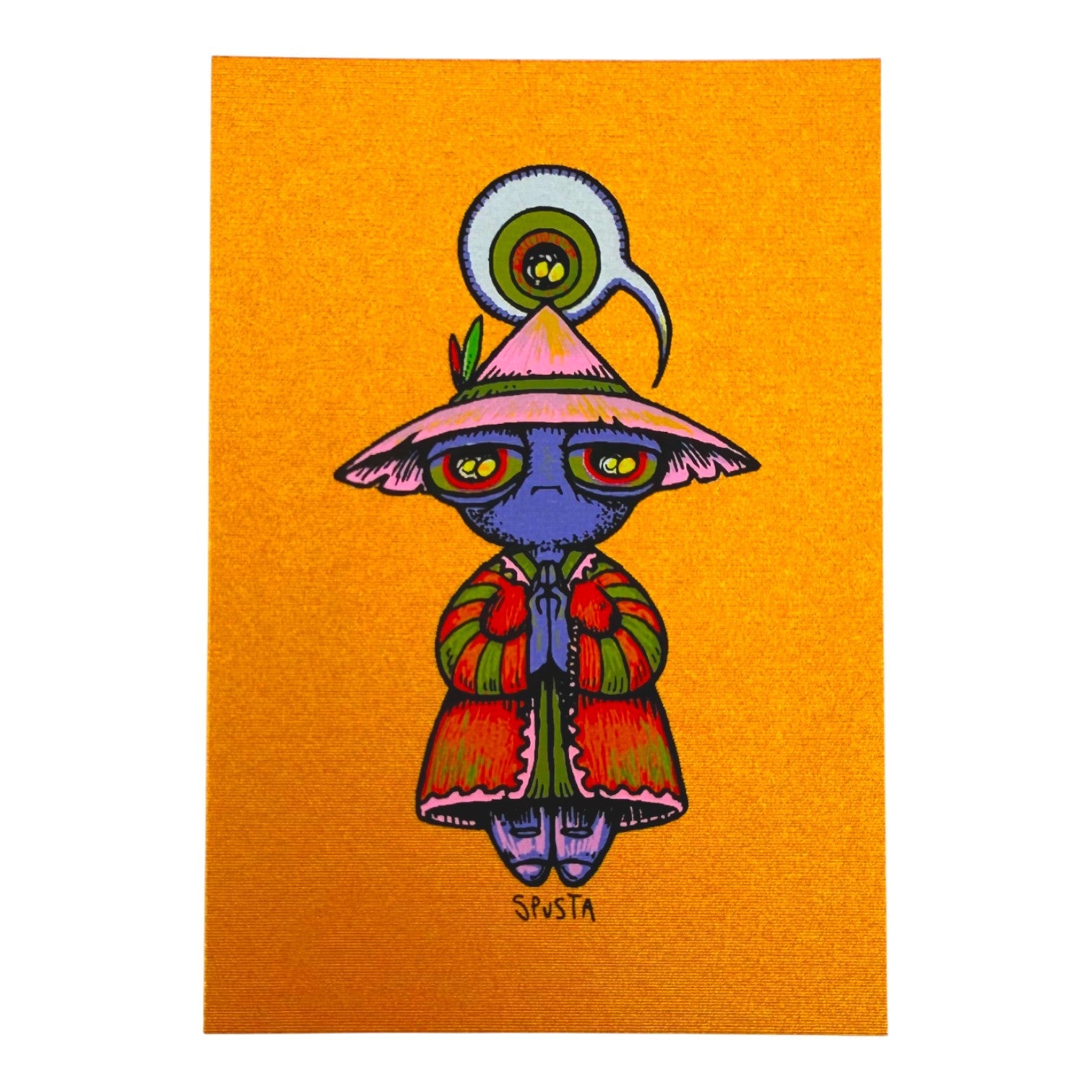 Marq Spusta "Zen Guy" (Orange Linen) Micro Print