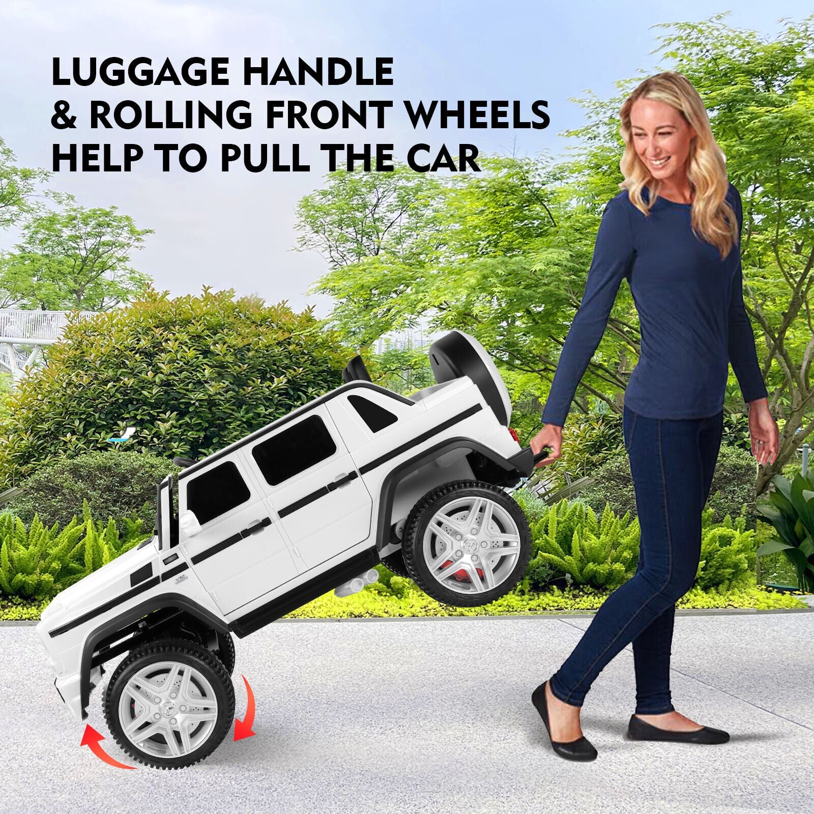 Mercedes-Benz 12V Kids Ride On Car with Music, LED Lights, Bluetooth, and Remote Control