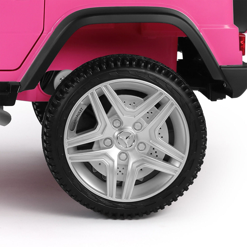 Mercedes-Benz Electric Ride-On Car for Kids with 3 Speeds, LED Lights, and RC Control - Pink