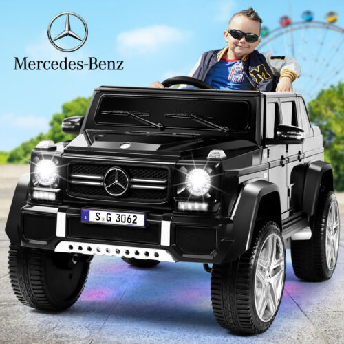 Mercedes-Benz Electric Ride-On Car for Kids with 3 Speeds, LED Lights, and Remote Control - Black