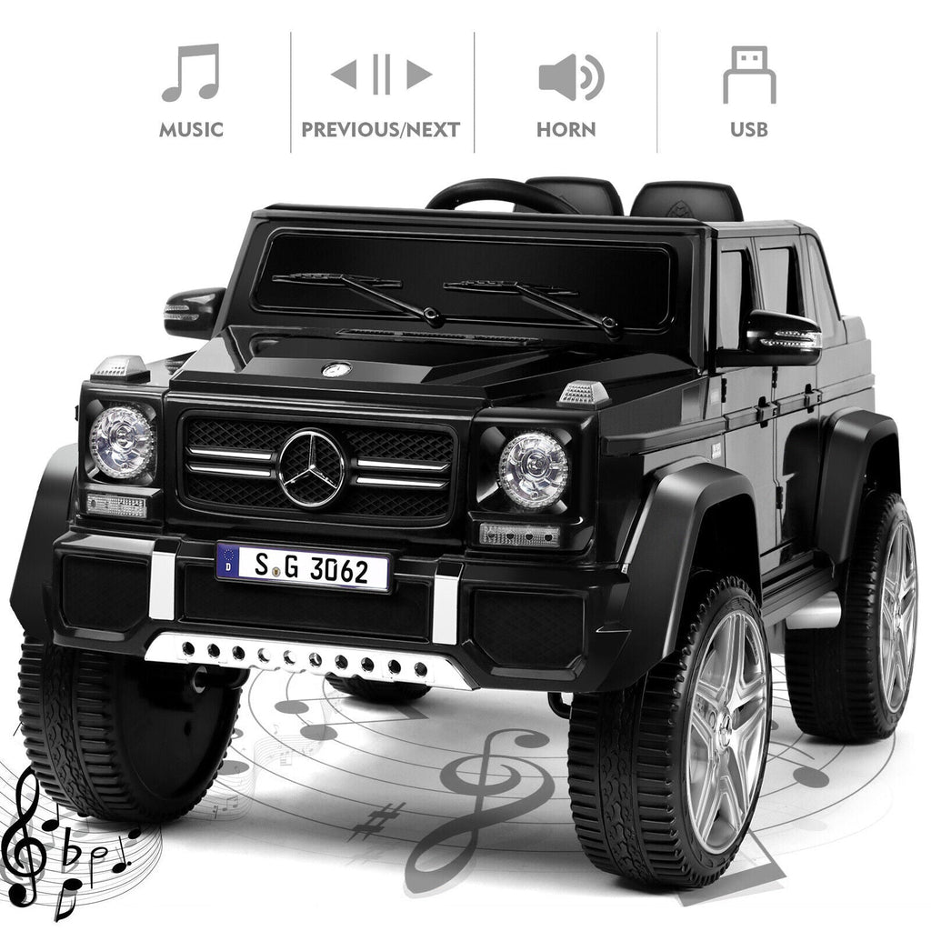 Mercedes-Benz Kids Ride-On Car with 3 Speeds, LED Lights, Music, and Remote Control - 12V Battery Powered