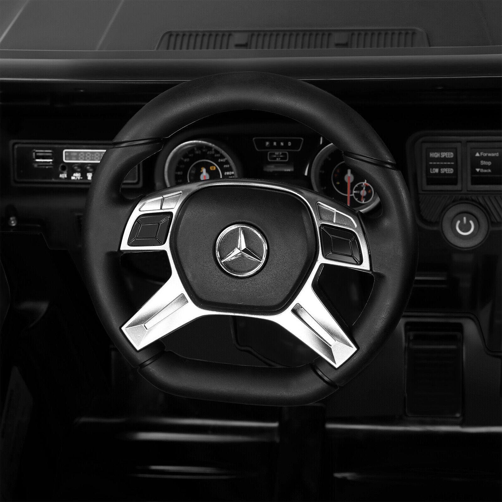 Mercedes-Benz Kids Ride-On Car with 3 Speeds, LED Lights, Music, and Remote Control - 12V Battery Powered