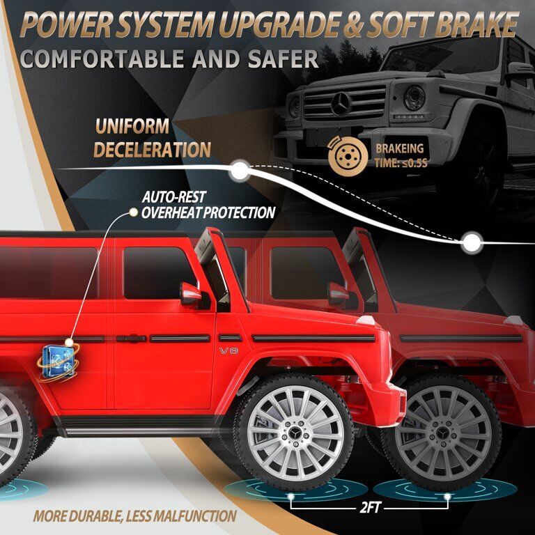 Mercedes-Benz Licensed G500 Electric Ride-On Toy Car with Remote Control and LED Lights for Kids