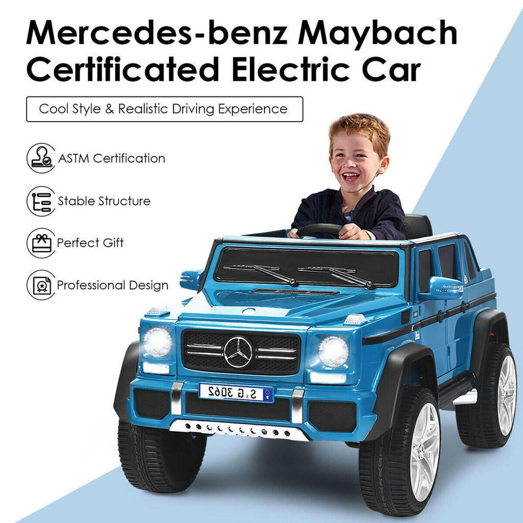 Mercedes-Benz Kids Ride On Car with RC Control and Trunk - 12V Navy