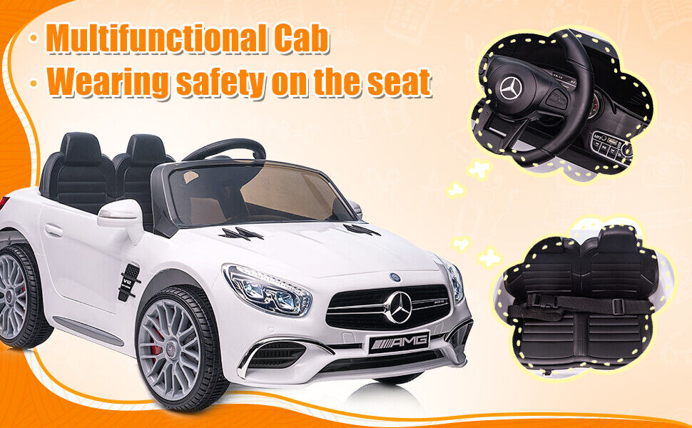 Mercedes-Benz Licensed 12V Electric Ride-On Car for Kids with Remote Control and MP3 Player