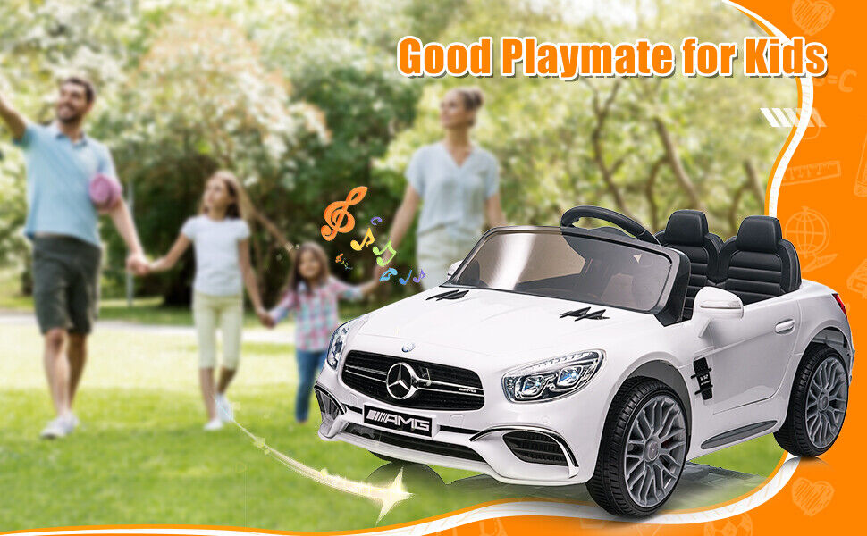 Mercedes-Benz Licensed 12V Electric Ride-On Car for Kids with Remote Control and MP3 Player