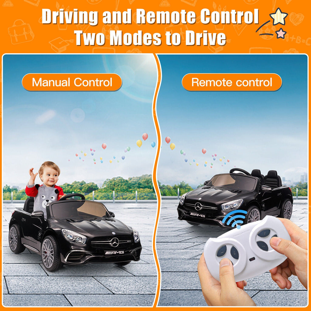 Mercedes Benz Licensed 12V Electric Ride-On Car for Kids with Remote Control - Seats 2