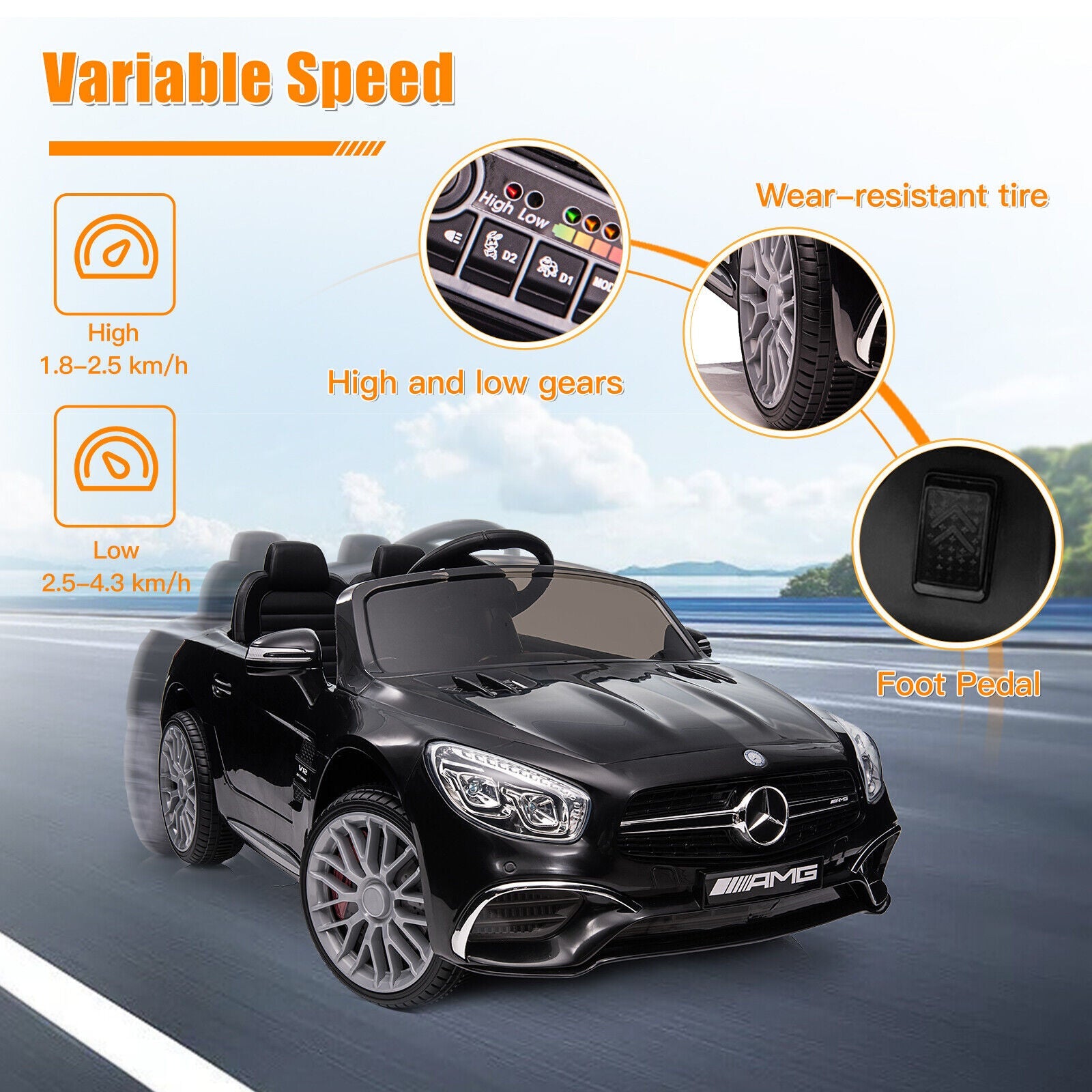2-Seater Licensed Mercedes-Benz/Bentley Electric Ride-On Car for Kids with Remote Control