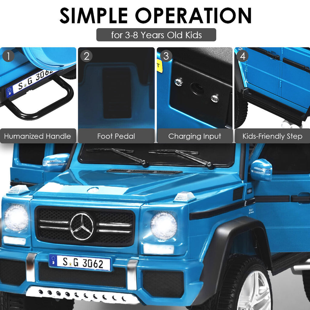 Mercedes-Benz Licensed 12V Kids Ride On Car with RC Control and Trunk in Navy