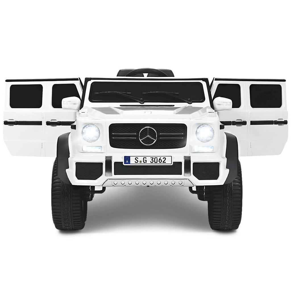 Mercedes-Benz Licensed 12V Kids Ride On Car with RC Control and Trunk in White