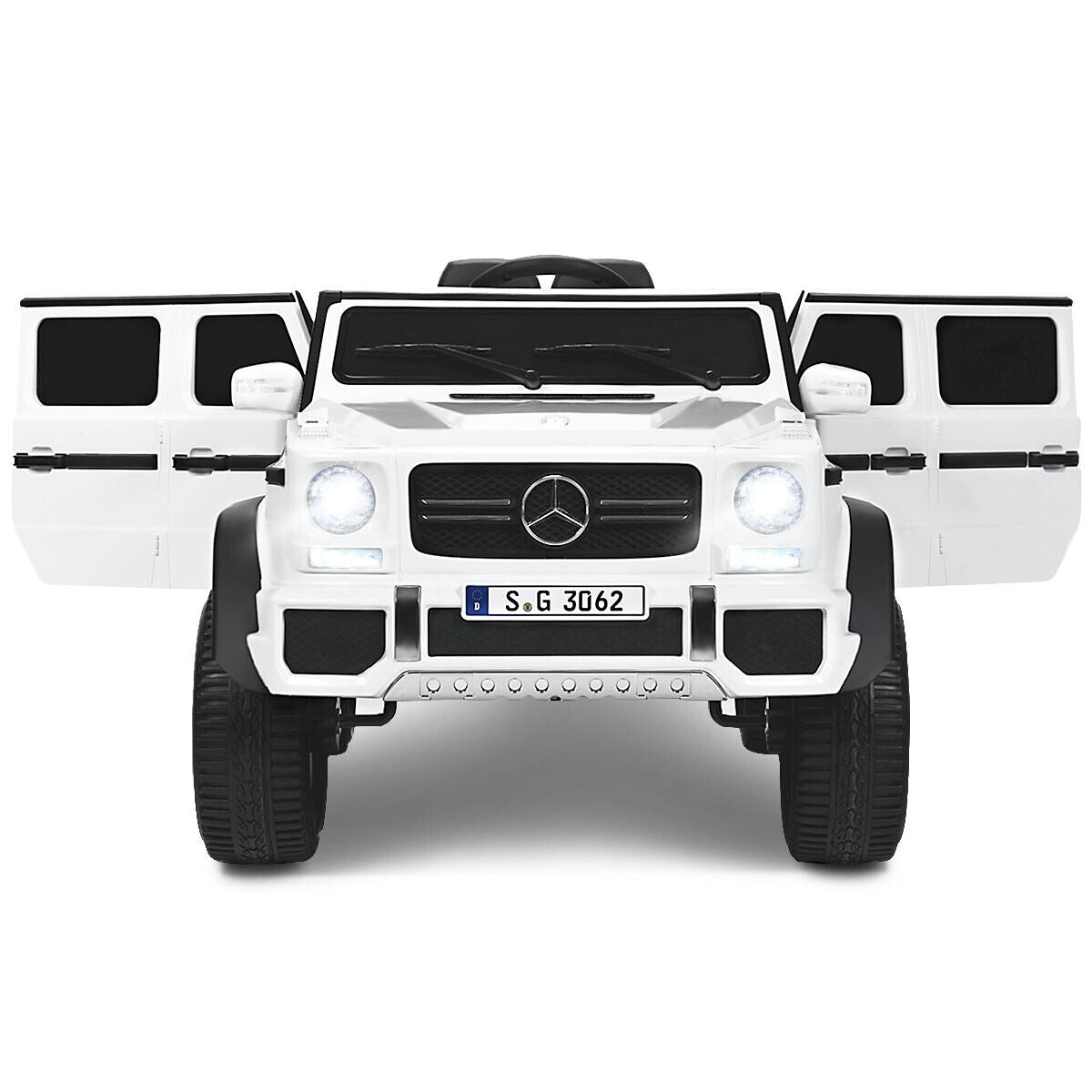 Mercedes-Benz Licensed 12V Kids Ride On Car with RC Control and Trunk in White