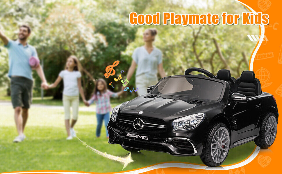 Mercedes-Benz Licensed Electric Ride-On Car for Kids with Remote Control and 2 Speed Options