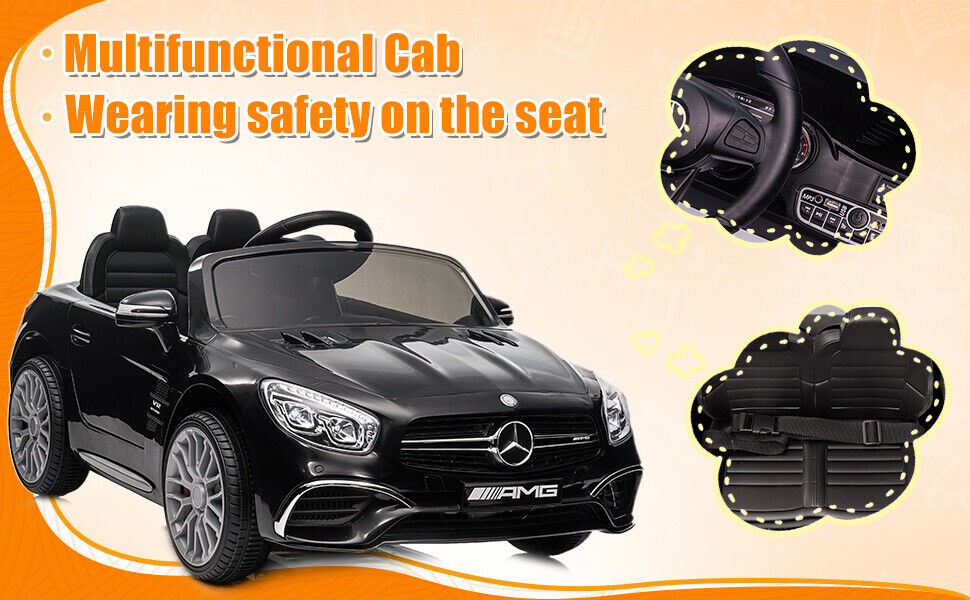 Mercedes-Benz Licensed 12V Electric Ride-On Car for Kids with Remote Control and MP3 Compatibility