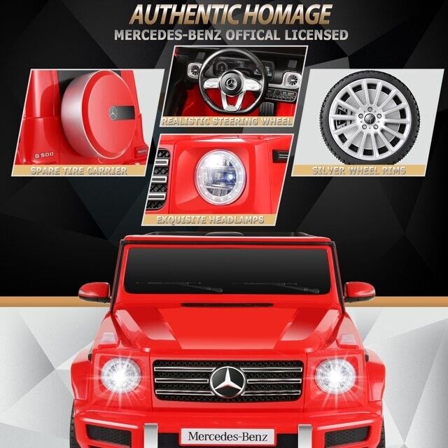 Mercedes-Benz Licensed Electric Ride-On Toy Car for Kids with Remote Control - Red