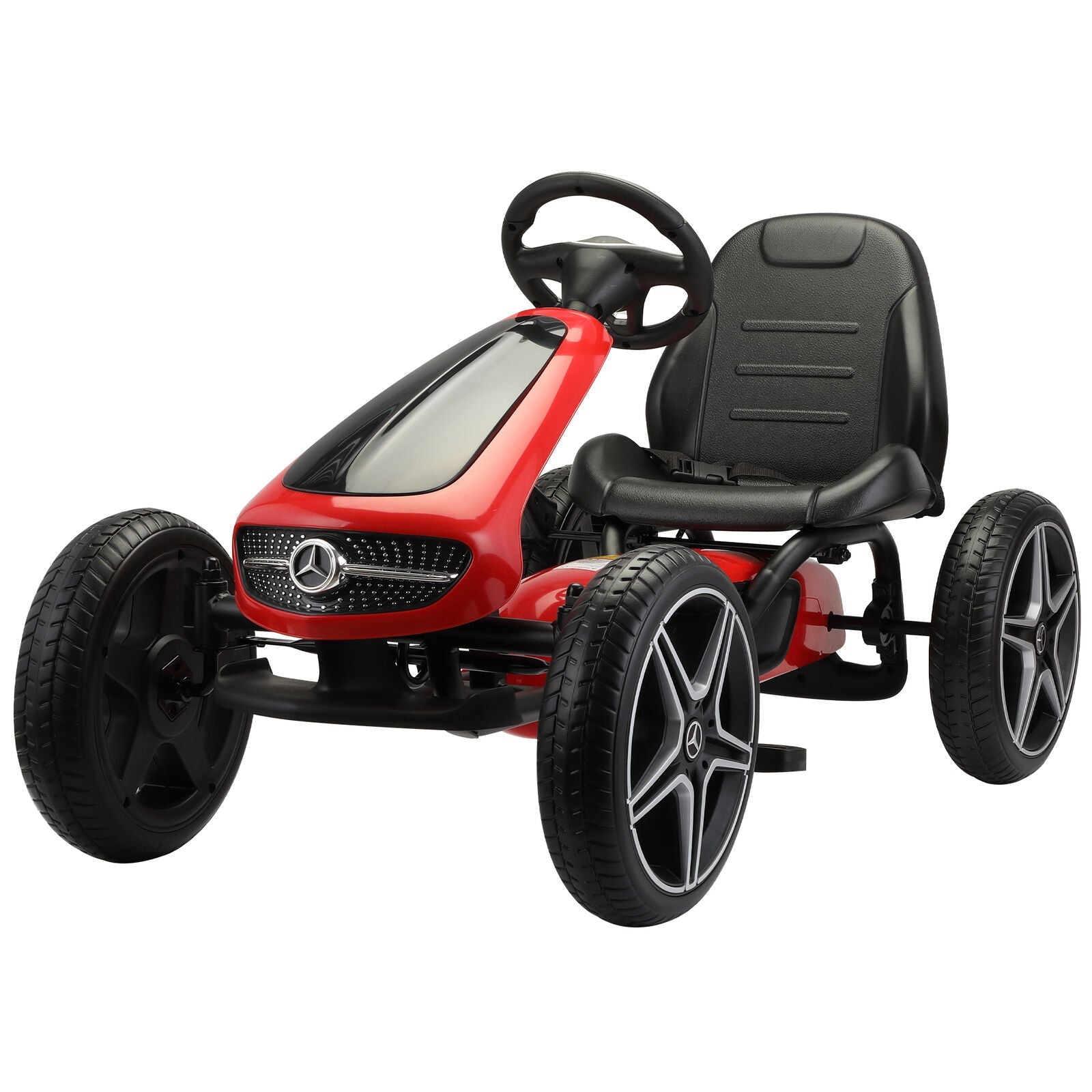 Mercedes Benz Licensed Go Kart for Kids with Horn and Music - Red, Ages 3+