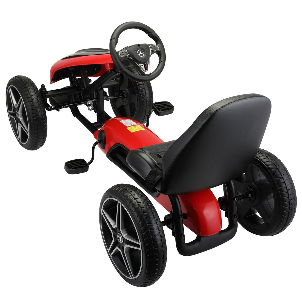 Mercedes Benz Licensed Go Kart for Kids with Horn and Music - Red, Ages 3+