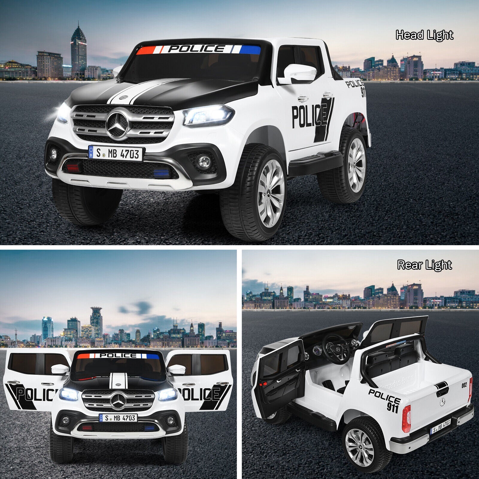 Mercedes Benz Licensed X Class RC 2-Seater 12V Kids Ride On Car with Trunk