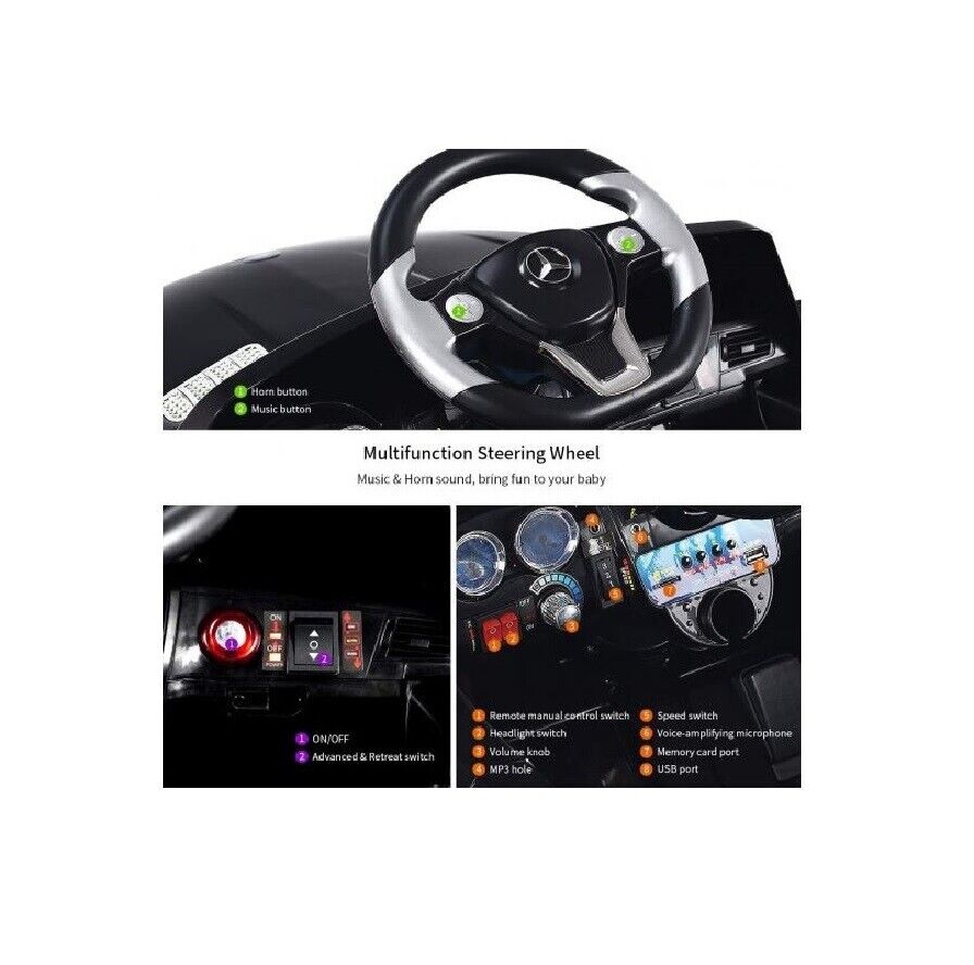 Mercedes Benz ML350 Ride On Car with Remote Control, MP3 Port, and Seat Belt for Kids