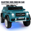 Mercedes-Benz Toy Truck Ride-On Car for Kids with LED Lights, Music, and Remote Control - 12V Blue Battery Powered