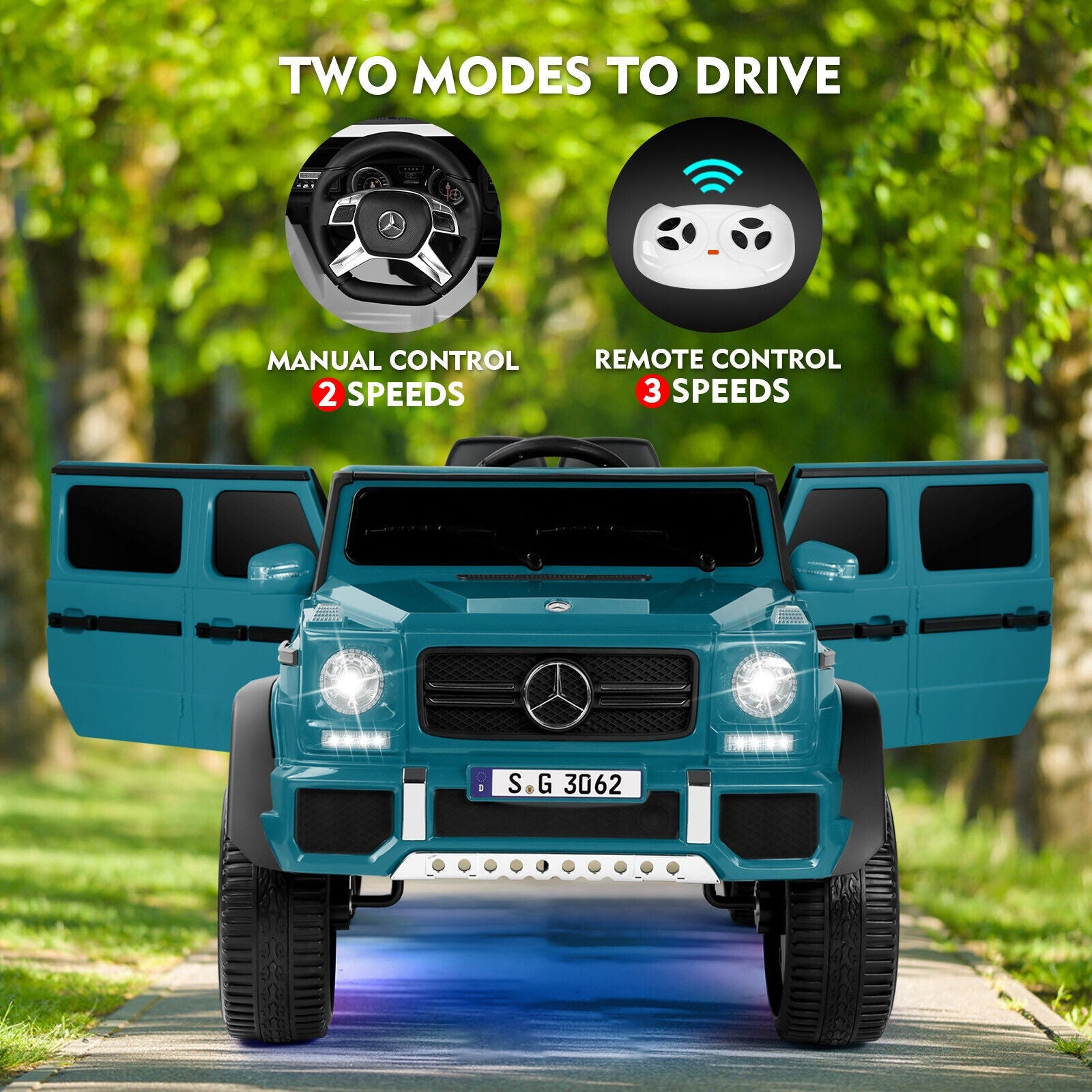 12V Electric Mercedes-Benz Kids Ride On Car with Remote Control, Lights, and Music