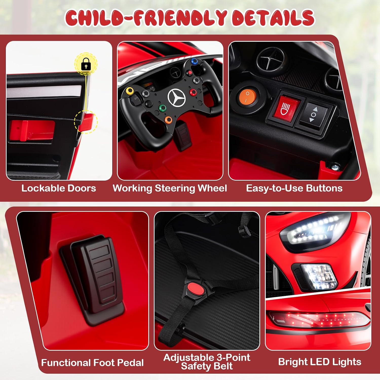 12V Mercedes Benz Electric Car for Kids with 2.4G Remote Control