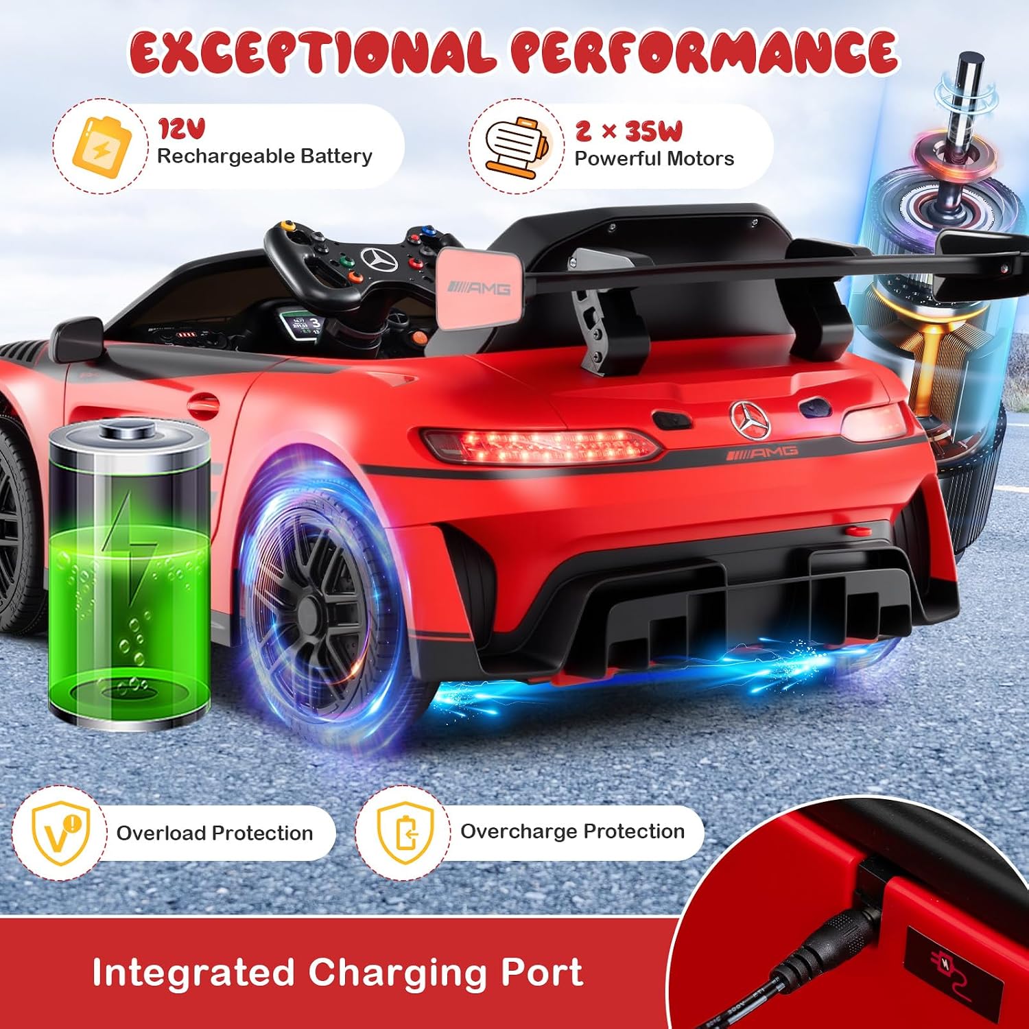 12V Mercedes Benz Electric Car for Kids with 2.4G Remote Control