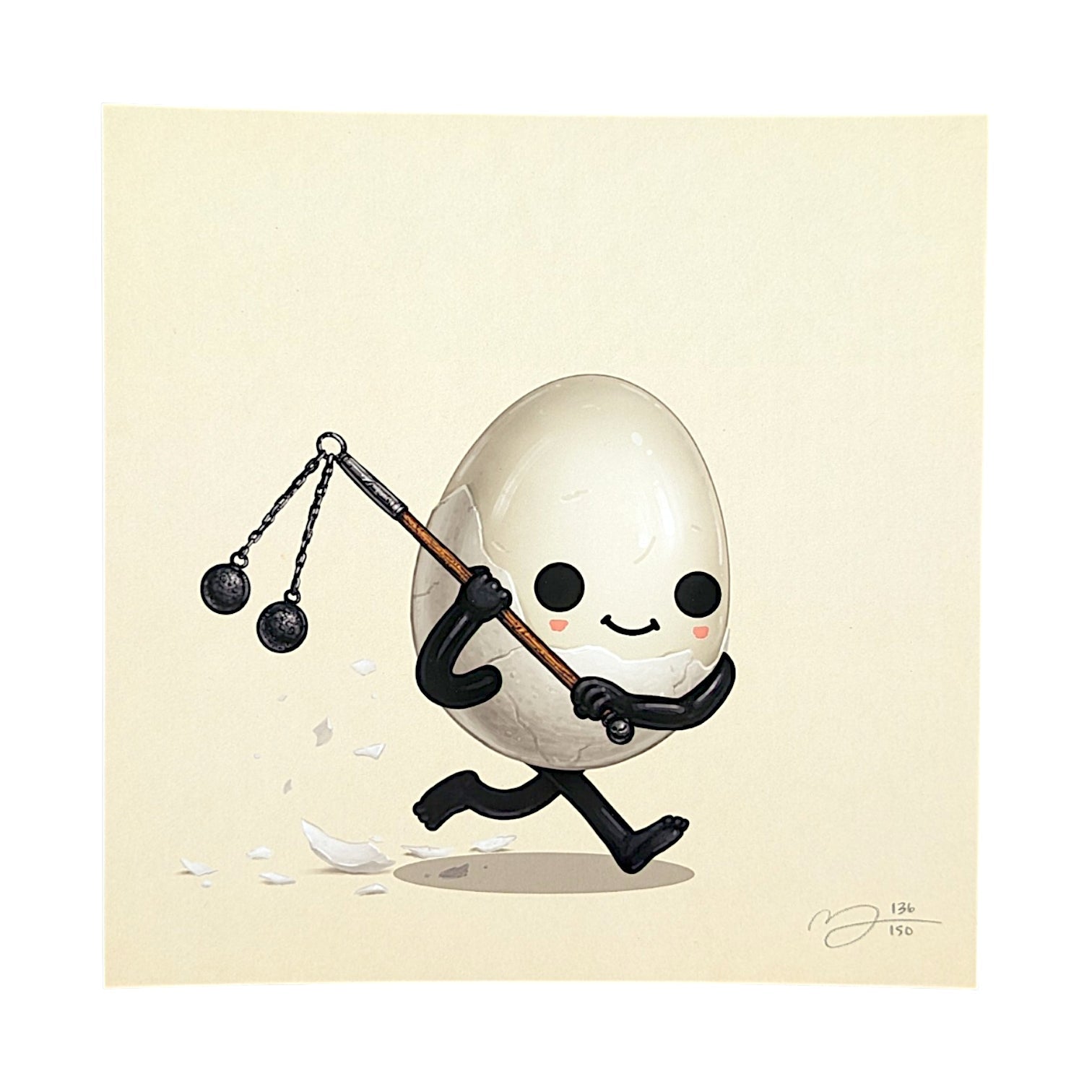 Mike Mitchell "Double-balled Flail (Hard Boiled)" Print