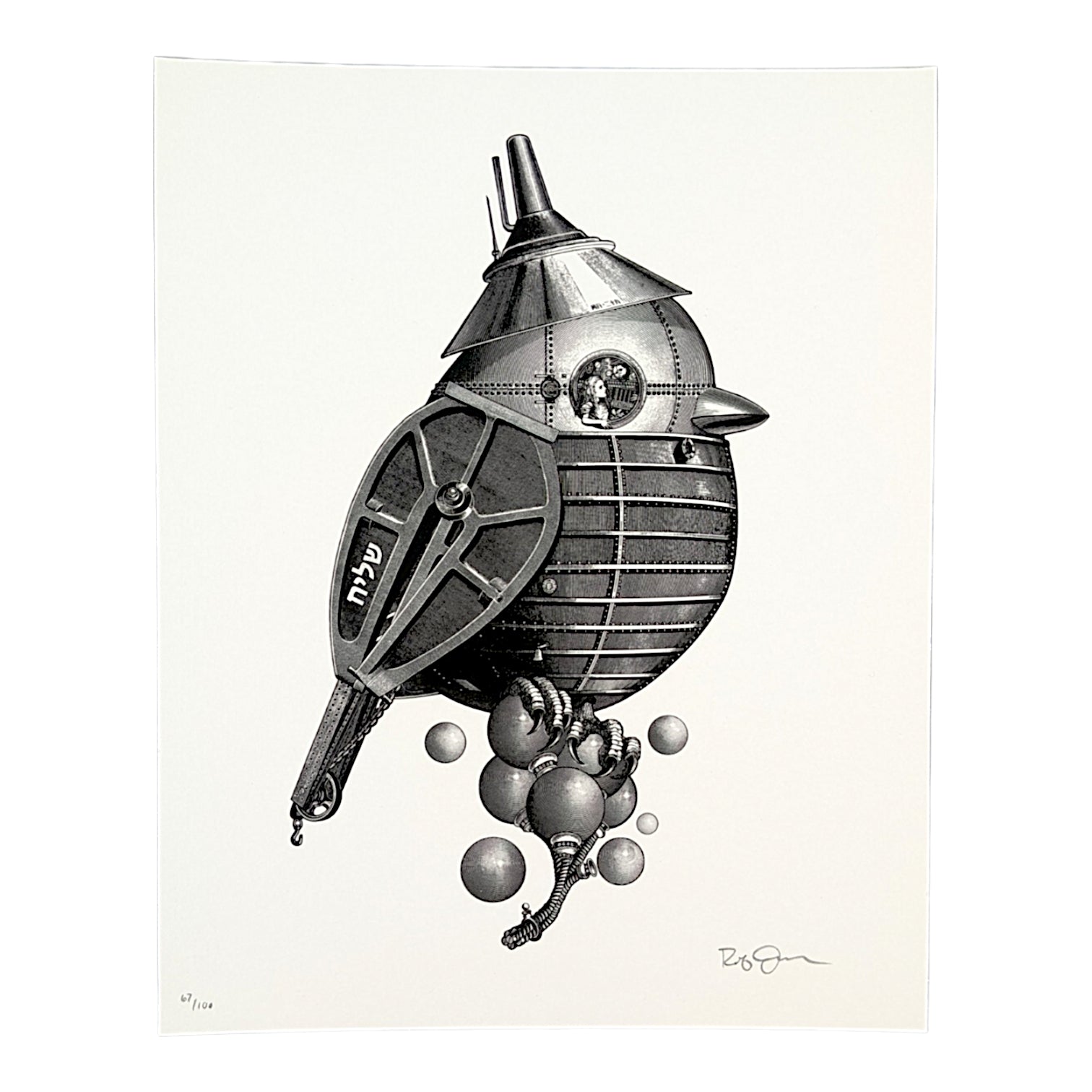 Mike Mitchell x Rob Jones "Oak Titmouse (B&W)" Print