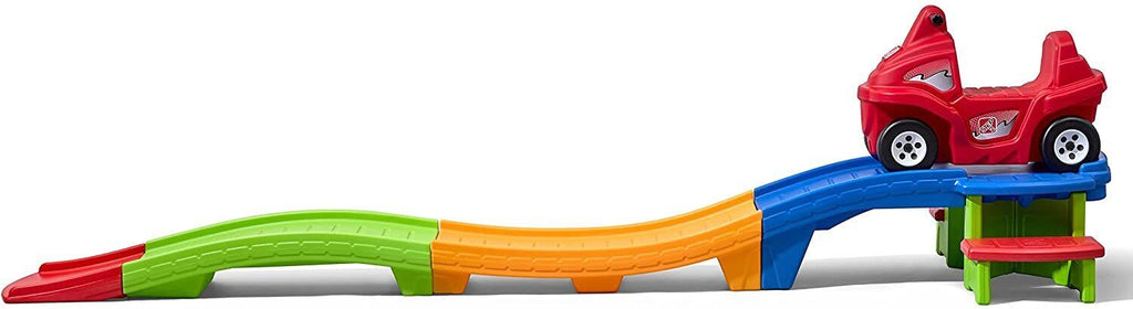 Multicolor ATV-Style Red Car Toy Set for Kids - Roller Coaster Track Ride-On Fun!
