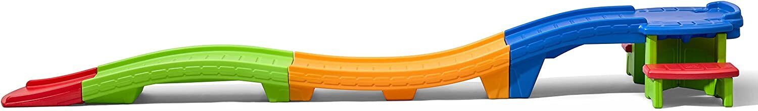 Multicolor ATV-Style Red Car Toy Set for Kids - Roller Coaster Track Ride-On Fun!