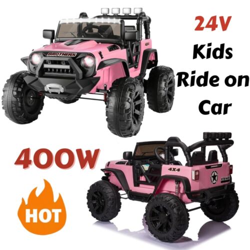12V/24V Battery-Powered Jeep Music Ride-On Car for Happy Kids